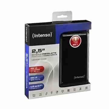 Intenso Memory Case 1 TB Externe Festplatte (6,35 cm (2,5 Zoll) 5400 U/min, 8 MB Cache, USB 3.0) schwarz -