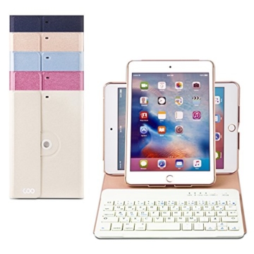 iPad mini Deutsche Bluetooth Tastatur, COO Schutzhülle-Tastatur für Apple iPad mini 123, Smart cover mit automatischer Wake/sleep Funktion und Multi-Angle Ständer -