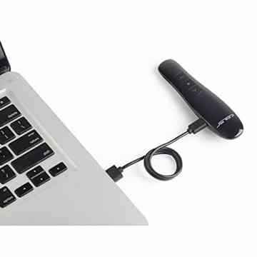 JSVER 2.4GHz Wireless USB Presenter Schnurlos mit Laserpointer PowerPoint Fernbedienung PPT für Keynote/Google Drive, Wiederaufladbar -