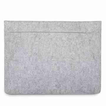 KANVASA Filz Laptop Sleeve 13 13,3 Zoll MacBook Air & Pro – Premium Laptoptasche Hülle Laptophülle Filztasche grau mit schwarzem Leder – Tasche für Notebook Ultrabook von Microsoft Acer HP Dell uvm. -