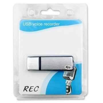 LKM Security – Mini Spionage USB-Stick | Verstecktes 8GB Diktiergerät / Aufnahmegerät | Audio Aufnehmen & Digital Speichern | Mikrofon + Flashspeicher + Spracherkennung -