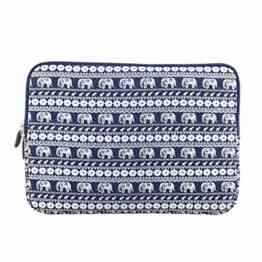 LOSORN ZPY Elefant Blau Notebooktasche Laptoptasche Laptophülle Bohemia Stil Canvas Hülle Tasche für 11-15 Zoll Netbook / Laptop / Notebook Computer(14 Zoll) -