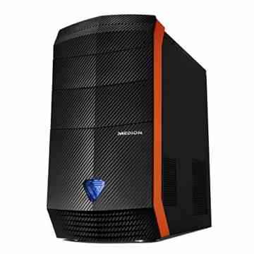 Medion P5369I Erazer Desktop PC (Intel Core i7-6700, NVIDIA GeForce GTX 1070 Founders Edition Grafikkarte, 8GB GDDR5 Speicher, 1TB HDD Festplatte, HDMI-Audio-/Video-Ausgang, Win 10 Home) schwarz -