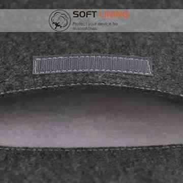 MoKo Surface Book 13.5 Zoll Filz Sleeve Hülle – Ultrabook Laptoptasche Notebooktasche Laptop Schutzhülle Tasche Laptophülle mit Karten-Slot / Kleine Filz Bag für Surface Book 13.5 Zoll, Dunkelgrau -