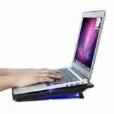 Mondpalast @ Notebook Kühler Laptop Cooling Pad Ständer Silent Laptopständer Kühlpad Kühlmatte mit blaue LEDs rutschfeste Gummifüße für Notebook Laptops unter 17 Zoll HP Lenovo Asus Dell Acer Macbook -