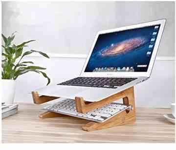OUTOWIN Kreativ Bambus Laptopständer klappbar – Ergonomis Computer Desktop Ständer Vertikal Halterung Wärmeableitung für Alle Apple Macbook, MacBook Air / Macbook Pro / Retina MacBook und Andere 11“-15“ Laptops (Weniger als 35mm dicke) -