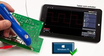 PeakTech 20 MHz Stift- Oszilloskop mit USB Anschluss und Software für PC oder Windows 10 Tablet, 1 Stück, P 1350 -