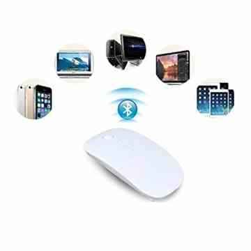 Pershoo Wireless Bluetooth Maus Optische Mouse für Laptop PC Imac Mac Macbook,Schlank Kabellose Funkmaus 1000/1400/1600 DPI Bluetooth 4.0 lautlose Maus dünn Schnurlos Wireless Maus für Laptop Computer Tablet PC Windows Vista / Windows XP / Windows 7-Weiß -