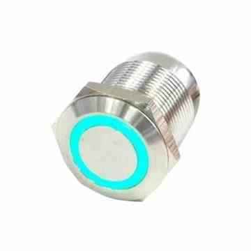 Phobya Vandalismus / Klingeltaster 19mm, grün beleuchtet, mit Schraubkontakten 6pin -