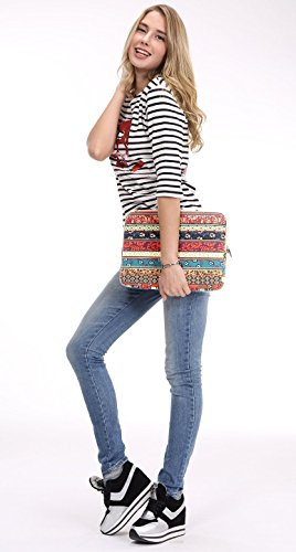 Plemo Laptophülle, Bohème Stil Canvas-Gewebe Tasche für 35,8 cm (14 Zoll) Laptop / Notebook Computer, Mystischen Wald -
