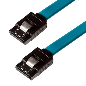 Poppstar S-ATA 3 Kabel SATA 3 HDD / SSD PREMIUM Datenkabel mit Clip 2x Stecker gerade / Länge: 0,5m / schnelle Datenübertragung mit bis zu 6 GBit/s blau -