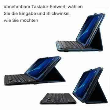 Samsung Galaxy Tab A 10.1 keyboard Tastatur Hülle, Infiland Bluetooth Tastatur Ultradünn leicht SmartShell Ständer Schutzhülle mit magnetisch abnehmbar drahtloser Bluetooth Tastatur für Samsung Galaxy Tab A 10.1 Zoll Wi-Fi/ LTE (2016) SM-T580N/SM-T585N Tablet-PC(QWERTZ Tastatur,Dunkleblau) -