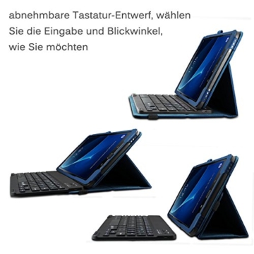 Samsung Galaxy Tab A 10.1 keyboard Tastatur Hülle, Infiland Bluetooth Tastatur Ultradünn leicht SmartShell Ständer Schutzhülle mit magnetisch abnehmbar drahtloser Bluetooth Tastatur für Samsung Galaxy Tab A 10.1 Zoll Wi-Fi/ LTE (2016) SM-T580N/SM-T585N Tablet-PC(QWERTZ Tastatur,Dunkleblau) -