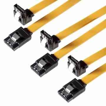 SET – 3x Poppstar PREMIUM S-ATA 3 HDD / SSD PREMIUM Datenkabel mit jeweils 1x Clip-Stecker gerade zu 1x 90 Grad Clip-Stecker / abwärtskompatibel zu älteren S-ATA (SATA 1 und 2) Versionen / Länge: 0,5m / schnelle Datenübertragung mit bis zu 6 GBit/s / Farbe: gelb -