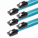 SET – 3x Poppstar SATA 3 HDD / SSD PREMIUM Datenkabel-Set mit jeweils 2x 7-pin Clip-Stecker gerade / Länge: 0,5m / schnelle Datenübertragung mit bis zu 6 GBit/s / Farbe: blau -