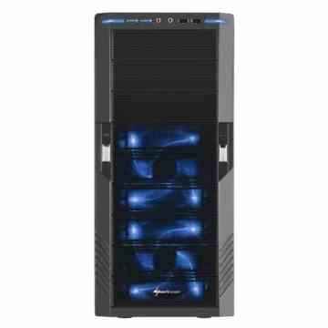 Sharkoon T9 Value blue edition PC-Gehäuse (Midi Tower, ATX, USB 3.0) schwarz -