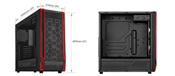 SilverStone SST-RL05BR-W – Red Line Midi Tower ATX Gaming Computer-Gehäuse, mit hochleistungsfähigem und geräuscharmem Kühlsystem, schwarz -