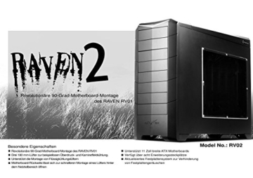 SilverStone SST-RV02B-EW USB 3.0 – Raven Big Tower SSI-CEB/ATX Gaming Computer-Gehäuse, mit hochleistungsfähigem und geräuscharmem Kühlsystem, mit Fenster, schwarz -