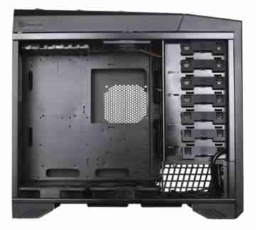 SilverStone SST-RV03B-WA – Raven Big Tower EATX ATX Gaming Computer-Gehäuse, mit Fenster, graue Zierstreifen, schwarz -