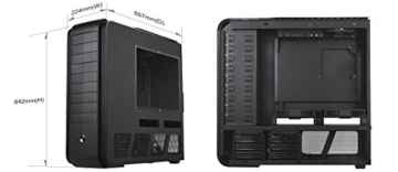 SilverStone SST-TJ11B-W – Temjin Big Tower EATX/ATX Computer-Gehäuse, mit Fenster, schwarz -