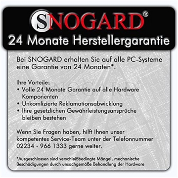 SNOGARD Office / Multimedia PC inkl. Windows 10 Pro 64Bit! | Pentium G4400 | 8GB DDR4 | 1TB HDD| HD 510 | H110 | USB 3.0 | 7.1 Sound -