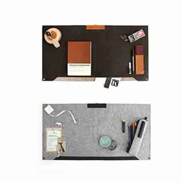 sztara Multifunktional Filz Schreibunterlage Laotop Schlüssel Board Maus Pad Tisch Organizer für Home Office Laptops/Desktops grau -
