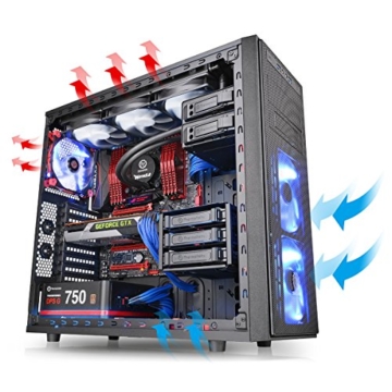 Thermaltake CA-1C9-00M1WN-00 Versa H34 PC-Gehäuse (mit Sichtfenster, 2 x USB 3.0, PS/2, Midi Tower, ATX) schwarz -
