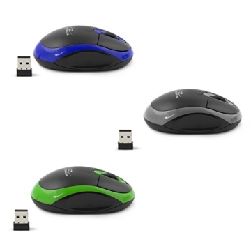 Titanum kabellose Computer-Maus mit USB-Funkempfänger (klein & handlich, 3 Tasten, Scrollrad, 1000dpi, grün) -