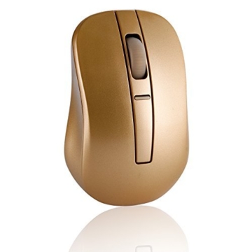 Tonor 2.4GHz kabellos schnurlos Funkmaus Wireless Optische Maus mit USB 2.0 Empfänger für PC Laptop Computer Gold -