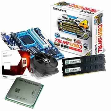 tronics24 PC Aufrüstkit | AMD FX-8320 8x 3.5GHz Octa-Core | 16GB DDR3-RAM PC-1333 | ATI Radeon HD3000 512MB | Gigabyte GA-78LMT-USB3 Mainboard mit AMD 760G Chipset | Gigabit-LAN | Soundkarte