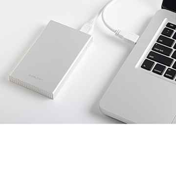 [Verbesserte Version, SATA III und UASP Unterstützung] JSVER Ultraschlankes Externes Festplattengehäuse aus Aluminium USB 3.0 in Silber für 2,5 Zoll SATA-Festplatten HDD SSD -