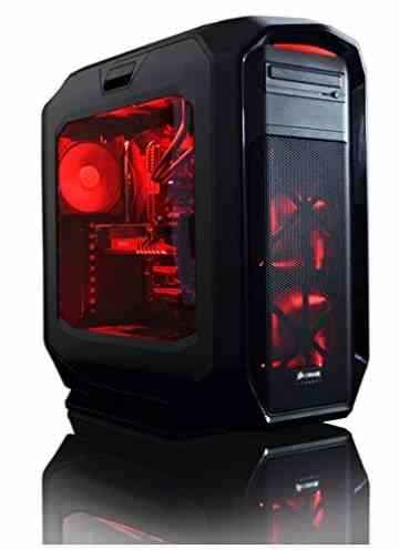 Vibox VBX-PC-16456 Limitless 12 Gaming Desktop-PC (Intel Core i7 5960X, 64GB RAM, 3480GB HDD, NVIDIA Geforce GTX Titan X, Win 10 Home) rot -