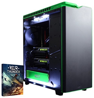 Vibox VBX-PC-5893 Legend 29 Gaming Desktop-PC (Intel Core i7 5960X, 16GB RAM, 3TB HDD, NVIDIA Geforce GTX 980 Ti SLI, Win 10 Home) grün -
