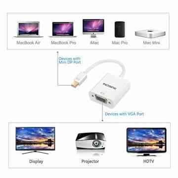 VicTsing Mini DisplayPort DP auf VGA Adapter Kabel Konverter für Apple MacBook, MacBook Air, MacBook Pro, iMac, Mac mini, Microsoft Surface Pro/ Pro 2/ Pro 3, Lenovol Thinkpad X1/ Carbon/ Touch/ Helix -