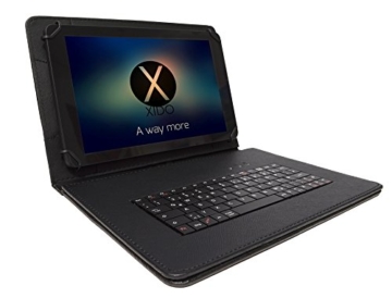 XIDO Tastatur für 7 Zoll Tablet Pc Deutsch QWERTZ Tastaturbelegung (Case, Ledertasche, 1GB RAM, Tasche Mini USB) Laptop 7 Notebook 8 9 standfuß Micro Android Schutzhülle Leder Kunstleder -