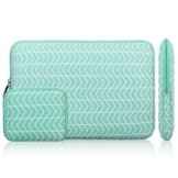 Zikee 13-13,3 Zoll MacBook Air / Pro Laptop Hülle Notebooktasche Laptoptasche Schutzhülle / 12,9 Zoll Aktentasche für iPad Pro / Microsoft Surface Book aus dünnem und leichten Segeltuch gefertigt (Chevron Muster Grün) -