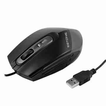 Zolimx USB 3 Tasten Optische Scroll Wired Maus Mäuse Für PC Laptop Schreibtisch (Schwarz) -