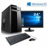 Entertain PC IDV A10-7850K-2 inkl. Windows 10 Home - AMD Quad-Core A10-7850K 4x 3700 MHz, 16GB RAM, 120GB SSD, 1TB HDD, 300MBit/s WLAN, 10in1 CardReader - 24" LED Monitor, Tastatur-Maus Set -