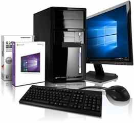 Komplett Flüster-PC Paket Intel Quad-Core Office/Multimedia shinobee Computer mit 3 Jahren Garantie! inkl. Windows10 Professional - INTEL Quad Core 4x2.41 GHz, 8GB RAM, 500GB HDD, Intel HD Graphics, USB 3.0, HDMI, VGA, Office, 22-Zoll LED TFT Monitor, Tastatur+Maus #5001 -