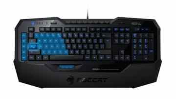 Roccat Isku Illuminated Gaming Tastatur (DE-Layout, blaue Tastenbeleuchtung, 36 Makrotasten inkl. 3 Thumbster-Tasten) schwarz -